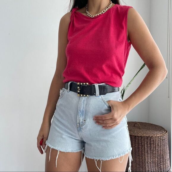 NWT Current Elliott linen cotton tied up muscle tank top - Picture 3 of 8